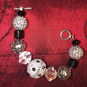 New Black, white & silver bracelet